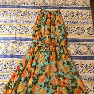 LUSH Floral Pattern Halter Dress